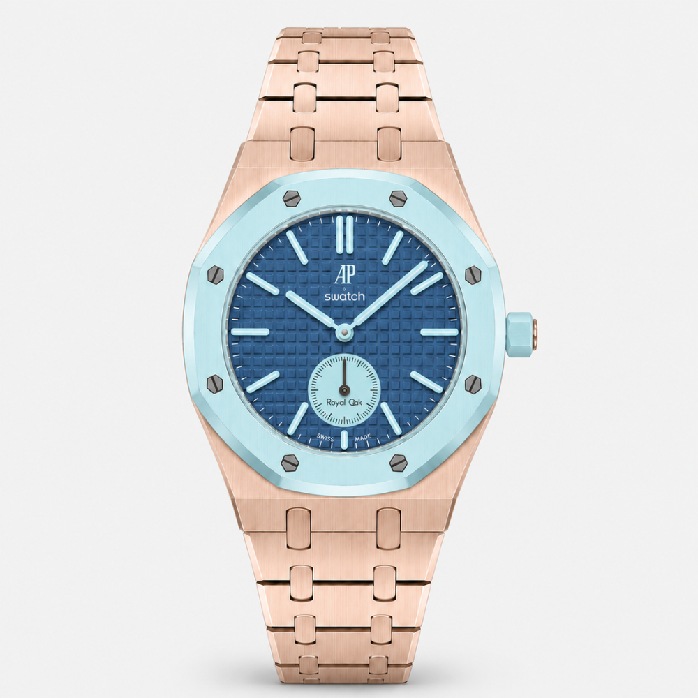 Premium Rosegold Watch Strap & Case for Swatch Royal Pop