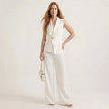 Art Byzance - Women's Sleeveless Vest and Straight Leg Pants Two-Piece Suit Set