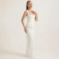 Art Byzance - Women's Sleeveless Slim Fit White Maxi Dress